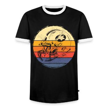American Football Helm Vintage Retro USA Sport - Männer Kontrast-T-Shirt - Schwarz/Weiß - Vorne - AI Model Female 172 light (172cm) & AI Model Male 178 light (178cm)