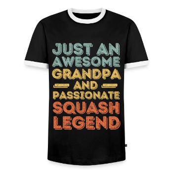 Grandpa Squash retro - Men's Ringer Shirt - black/white - Front - AI Model Female 172 light (172cm) & AI Model Male 178 light (178cm)