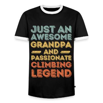Opa Klettern retro - Männer Kontrast-T-Shirt - Schwarz/Weiß - Vorne - AI Model Female 172 light (172cm) & AI Model Male 178 light (178cm)