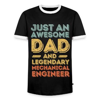 Dad Mechanical Engineer Father's Day - Men's Ringer Shirt - black/white - Front - AI Model Female 172 light (172cm) & AI Model Male 178 light (178cm)
