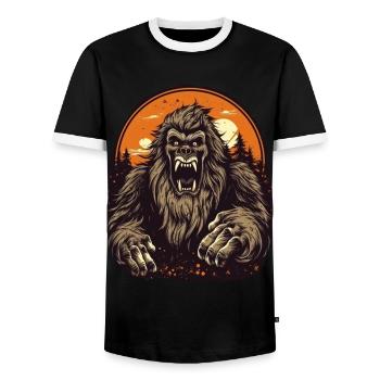 Sasquatch Folklore Geschenk Gruseliges Bigfoot - Männer Kontrast-T-Shirt - Schwarz/Weiß - Vorne - AI Model Female 172 light (172cm) & AI Model Male 178 light (178cm)