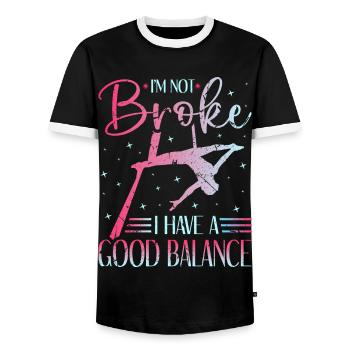 Ich habe ein gutes Gleichgewicht Luftakrobatik - Männer Kontrast-T-Shirt - Schwarz/Weiß - Vorne - AI Model Female 172 light (172cm) & AI Model Male 178 light (178cm)