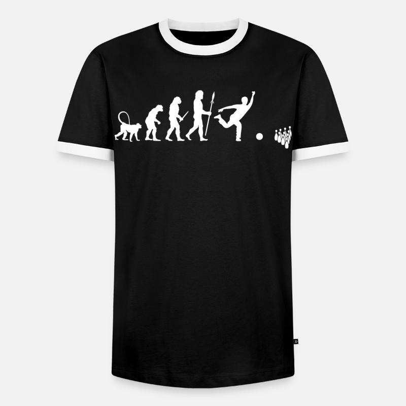 Evolution of Bowling - Men's Ringer Shirt - black/white