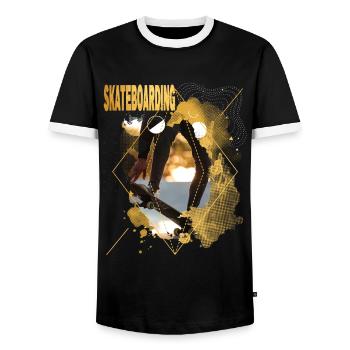 Skateboarding Skate Skater Skateboard Sk8 Gold - Männer Kontrast-T-Shirt - Schwarz/Weiß - Vorne - AI Model Female 172 light (172cm) & AI Model Male 178 light (178cm)