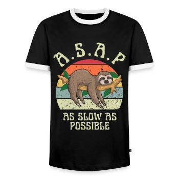 Aussi lent que possible - T-shirt contrasté Homme - noir/blanc - Devant - AI Model Female 172 light (172cm) & AI Model Male 178 light (178cm)