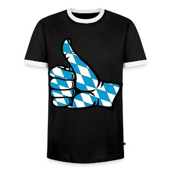 Bayern Flagge alles in Ordnung Symbol - Männer Kontrast-T-Shirt - Schwarz/Weiß - Vorne - AI Model Female 172 light (172cm) & AI Model Male 178 light (178cm)