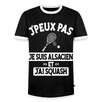 Je Peux Pas J'Ai Squash Alsacien - T-shirt contrasté Homme - noir/blanc - Devant - AI Model Female 172 light (172cm) & AI Model Male 178 light (178cm)