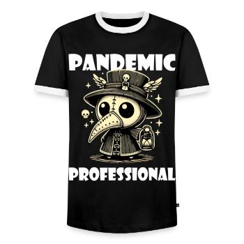 Humor Krankenschwester Pestdoktor Arzt - Männer Kontrast-T-Shirt - Schwarz/Weiß - Vorne - AI Model Female 172 light (172cm) & AI Model Male 178 light (178cm)