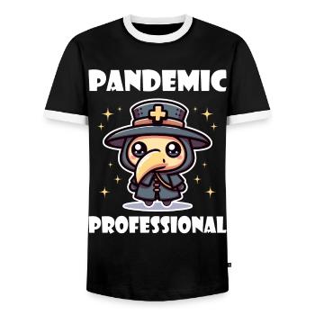 Humor Krankenschwester Pestdoktor Arzt - Männer Kontrast-T-Shirt - Schwarz/Weiß - Vorne - AI Model Female 172 light (172cm) & AI Model Male 178 light (178cm)