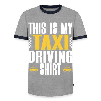 Taxi Driver Taxi Driver - Men's Ringer Shirt - grey/navy  - Front - AI Model Female 172 light (172cm) & AI Model Male 178 light (178cm)