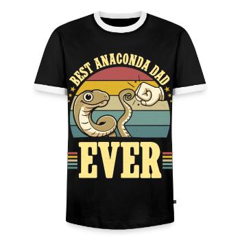 Papa Adore Anacondas Animal Serpent - T-shirt contrasté Homme - noir/blanc - Devant - AI Model Female 172 light (172cm) & AI Model Male 178 light (178cm)