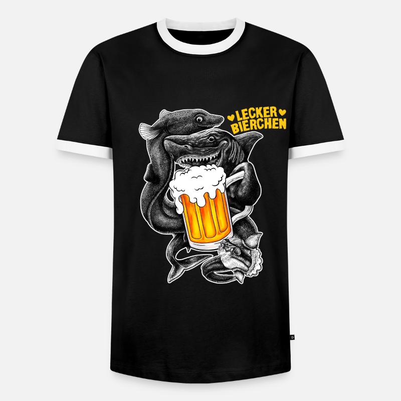 Lecker Bierchen - Männer Kontrast-T-Shirt - Schwarz/Weiß