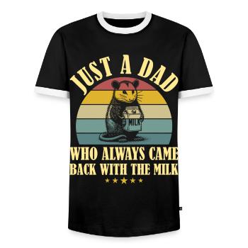 Opossum Humour Papa Meme Parent Papa - T-shirt contrasté Homme - noir/blanc - Devant - AI Model Female 172 light (172cm) & AI Model Male 178 light (178cm)