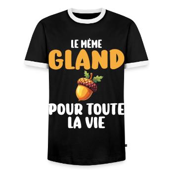 Enterrement De Vie De Fille Mariée EVF - T-shirt contrasté Homme - noir/blanc - Devant - AI Model Female 172 light (172cm) & AI Model Male 178 light (178cm)