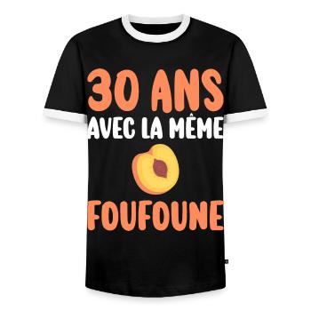 Marié 30 Ans Homme 30 Ans De Mariage - T-shirt contrasté Homme - noir/blanc - Devant - AI Model Female 172 light (172cm) & AI Model Male 178 light (178cm)