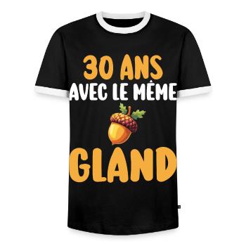 Mariée 30 Ans Femme 30 Ans De Mariage - T-shirt contrasté Homme - noir/blanc - Devant - AI Model Female 172 light (172cm) & AI Model Male 178 light (178cm)