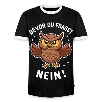 Sarcasme Ironie Drôle Paroles sarcastiques - T-shirt contrasté Homme - noir/blanc - Devant - AI Model Female 172 light (172cm) & AI Model Male 178 light (178cm)