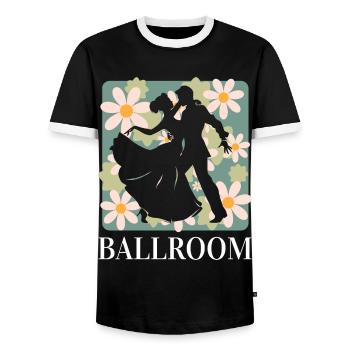 Femme Danseuse De Salon Danse De Bal - T-shirt contrasté Homme - noir/blanc - Devant - AI Model Female 172 light (172cm) & AI Model Male 178 light (178cm)