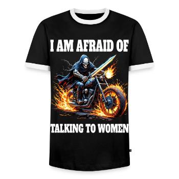 Parler Aux Filles Meme Squelette - T-shirt contrasté Homme - noir/blanc - Devant - AI Model Female 172 light (172cm) & AI Model Male 178 light (178cm)