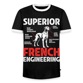 Humor Gift Dog Labrador Retriever - Men's Ringer Shirt - black/white - Front - AI Model Female 172 light (172cm) & AI Model Male 178 light (178cm)