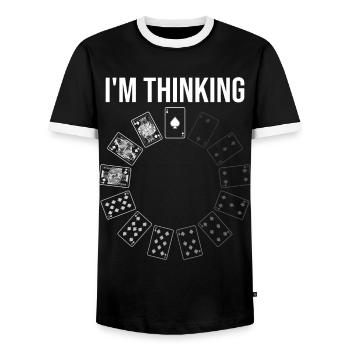 Jeu De Cartes Humour Joueur de Poker - T-shirt contrasté Homme - noir/blanc - Devant - AI Model Female 172 light (172cm) & AI Model Male 178 light (178cm)