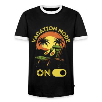 Avocado am Strand mit lustigem Spruch - Männer Kontrast-T-Shirt - Schwarz/Weiß - Vorne - AI Model Female 172 light (172cm) & AI Model Male 178 light (178cm)