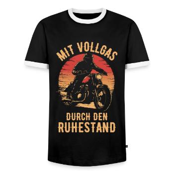 Motorrad Vintage Pensionär Rentner Geburtstag - Männer Kontrast-T-Shirt - Schwarz/Weiß - Vorne - AI Model Female 172 light (172cm) & AI Model Male 178 light (178cm)