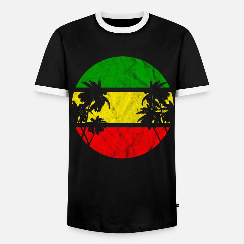 Reggae Strand - Männer Kontrast-T-Shirt - Schwarz/Weiß