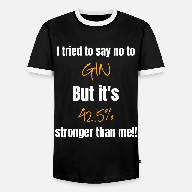 Gin Gin Gin - Männer Kontrast-T-Shirt - Schwarz/Weiß