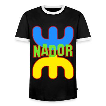 Die Stadt Nador - Männer Kontrast-T-Shirt - Schwarz/Weiß - Vorne - AI Model Female 172 light (172cm) & AI Model Male 178 light (178cm)