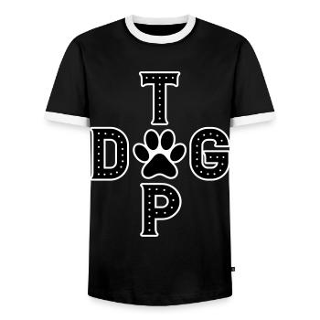 Les couleurs peuvent être modifiées | Top Dog - Meilleur chien TOPDOG - T-shirt contrasté Homme - noir/blanc - Devant - AI Model Female 172 light (172cm) & AI Model Male 178 light (178cm)
