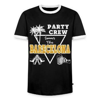 L’équipage de la fête de Barcelone célèbre les vacances de la bière alcoolisée - T-shirt contrasté Homme - noir/blanc - Devant - AI Model Female 172 light (172cm) & AI Model Male 178 light (178cm)
