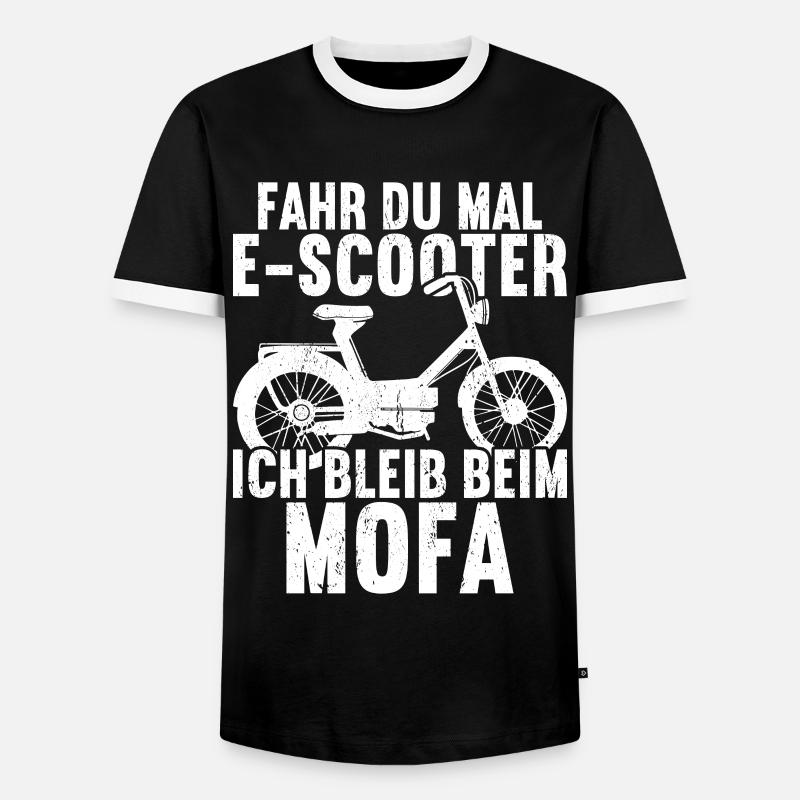 Mofa Moped Rollerfahrer - Männer Kontrast-T-Shirt - Schwarz/Weiß
