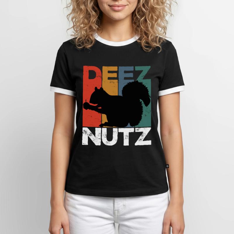 Deez Nutz Nutcracker Squirrel Dees Nuts Chipmunk Men's Ringer Shirt