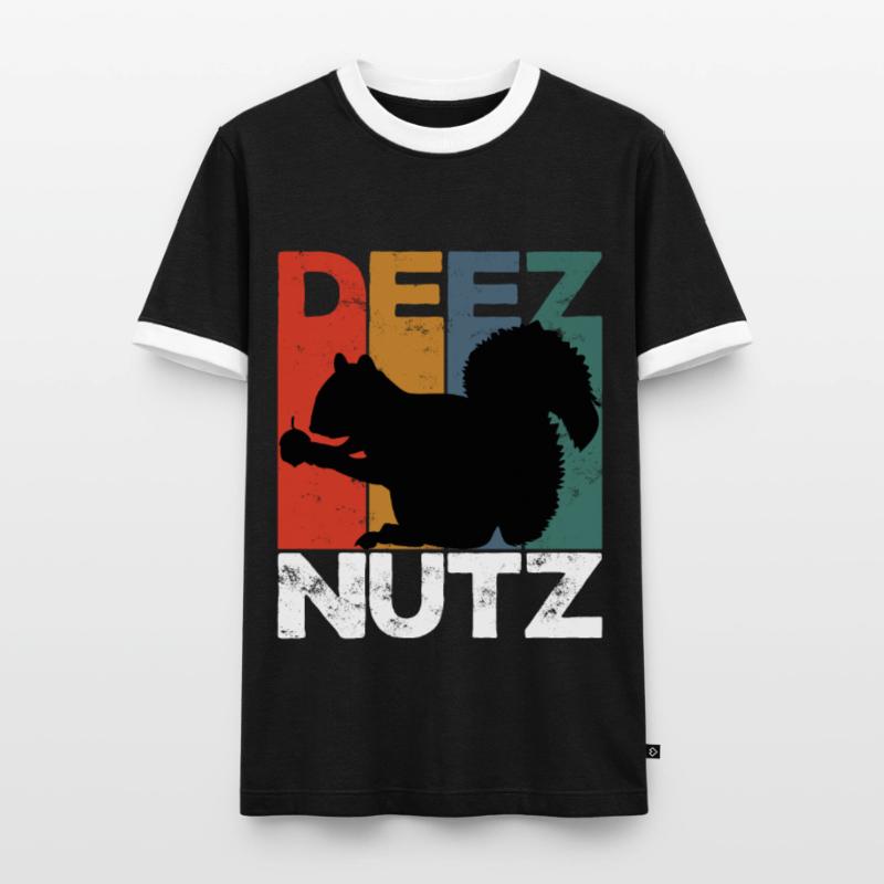Deez Nutz Nutcracker Squirrel Dees Nuts Chipmunk Men's Ringer Shirt
