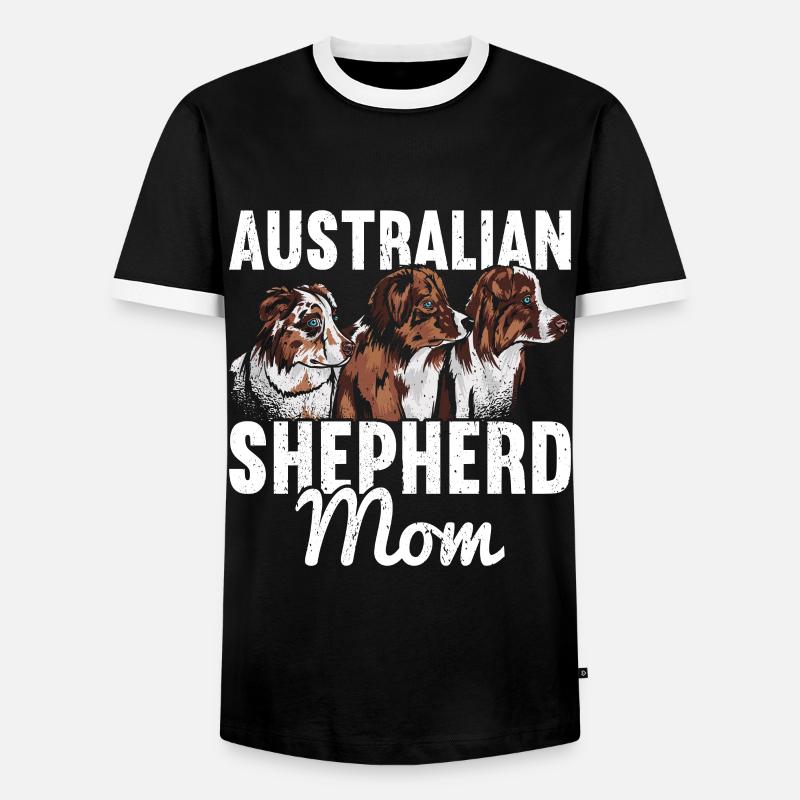 Australischer Schäferhund - Männer Kontrast-T-Shirt - Schwarz/Weiß