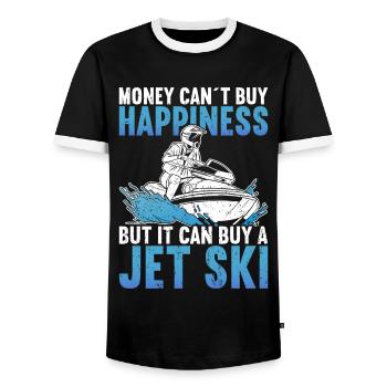 Jet Ski Jet Skiing - Men's Ringer Shirt - black/white - Front - AI Model Female 172 light (172cm) & AI Model Male 178 light (178cm)