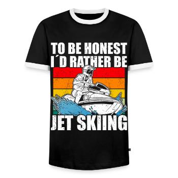 Jet Ski Jet Skiing - Men's Ringer Shirt - black/white - Front - AI Model Female 172 light (172cm) & AI Model Male 178 light (178cm)