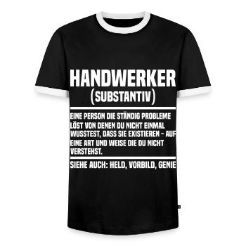 Handwerker - Männer Kontrast-T-Shirt - Schwarz/Weiß - Vorne - AI Model Female 172 light (172cm) & AI Model Male 178 light (178cm)