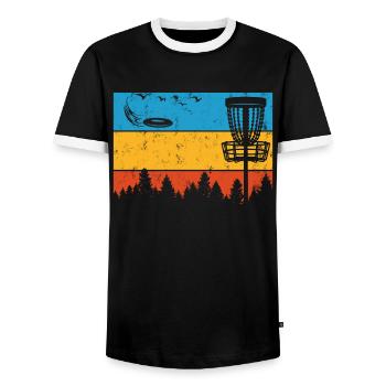 Ultimate Frisbee Frolf Disc Golf Flying Disc Sport - T-shirt contrasté Homme - noir/blanc - Devant - AI Model Female 172 light (172cm) & AI Model Male 178 light (178cm)