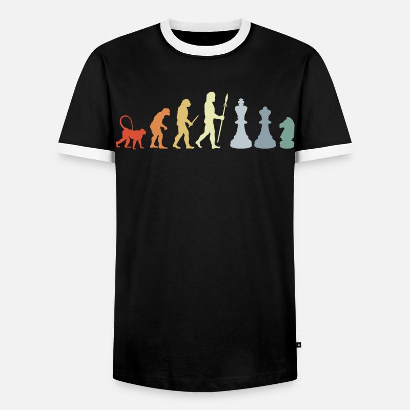 Schach Entwicklung - Männer Kontrast-T-Shirt - Schwarz/Weiß