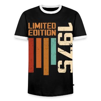 Vintage 1975 Cadeau d’anniversaire 1975 Retro 1975 - T-shirt contrasté Homme - noir/blanc - Devant - AI Model Female 172 light (172cm) & AI Model Male 178 light (178cm)