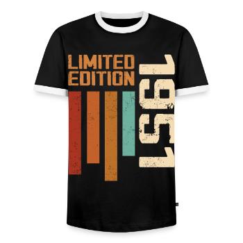 Vintage 1951 Cadeau d’anniversaire 1951 Retro 1951 - T-shirt contrasté Homme - noir/blanc - Devant - AI Model Female 172 light (172cm) & AI Model Male 178 light (178cm)