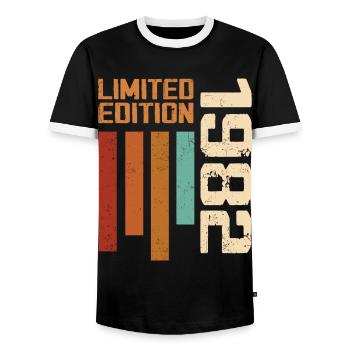 Jahrgang 1982 Retro 1982 Geburtstagsgeschenk - Männer Kontrast-T-Shirt - Schwarz/Weiß - Vorne - AI Model Female 172 light (172cm) & AI Model Male 178 light (178cm)