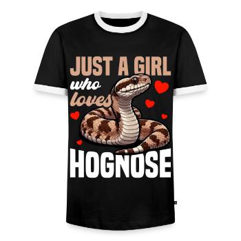 Serpent à nez plat Serpents à nez plat - T-shirt contrasté Homme - noir/blanc - Devant - AI Model Female 172 light (172cm) & AI Model Male 178 light (178cm)