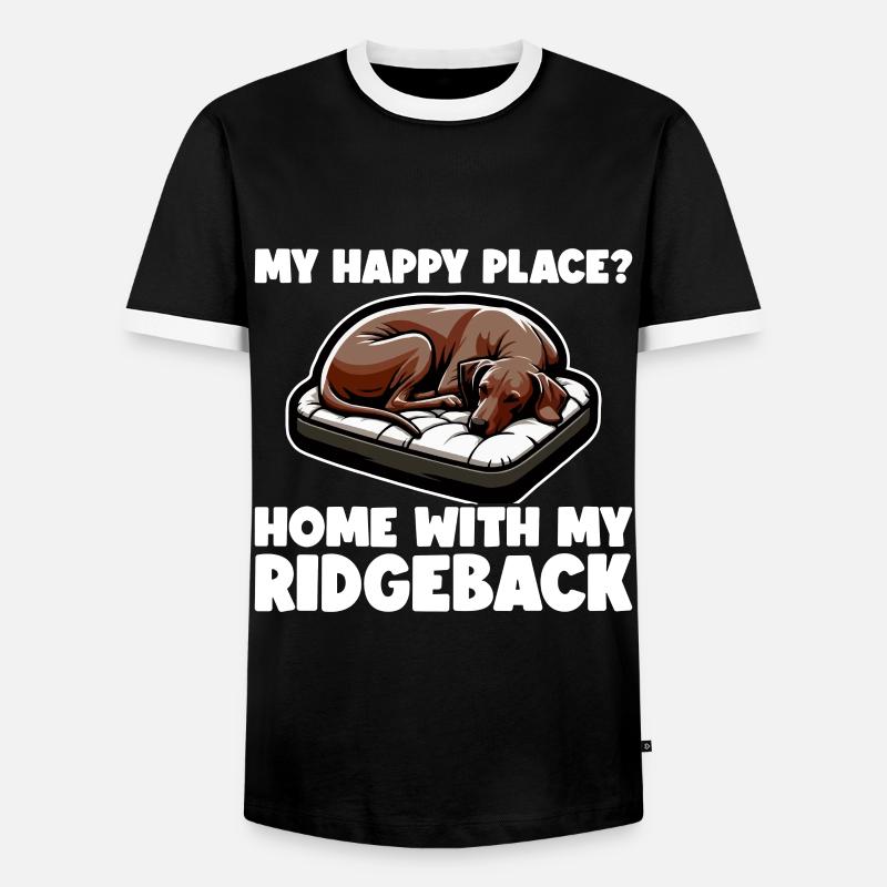 Rhodesian Ridgeback Happy Rhodesian Ridgebacks - Men's Ringer Shirt - black/white