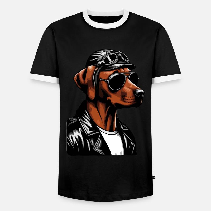 Rhodesian Ridgeback Cool Rhodesian Ridgebacks - Men's Ringer Shirt - black/white