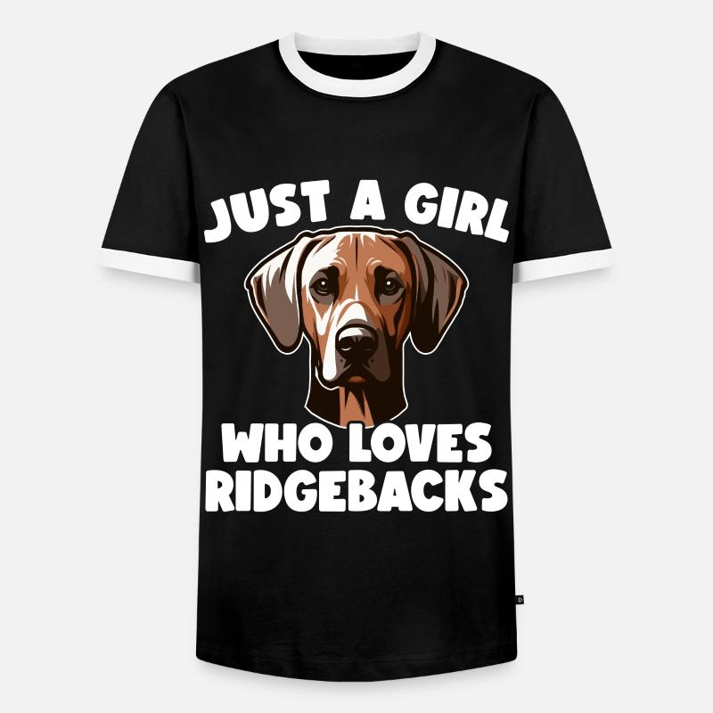 Rhodesian Ridgeback Girl Rhodesian Ridgebacks - Men's Ringer Shirt - black/white