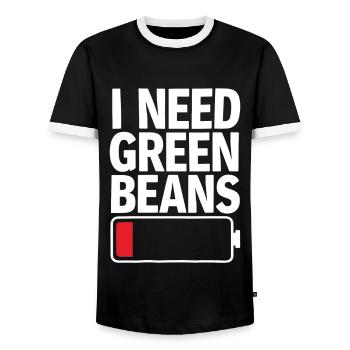 Grüne Bohnen - Männer Kontrast-T-Shirt - Schwarz/Weiß - Vorne - AI Model Female 172 light (172cm) & AI Model Male 178 light (178cm)