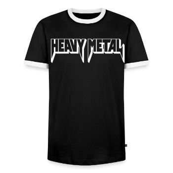 Heavy Metal 3D Logo - Men's Ringer Shirt - black/white - Front - AI Model Female 172 light (172cm) & AI Model Male 178 light (178cm)